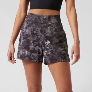 Athleta Black Floral Athletic Shorts